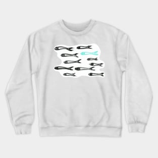 School of skinny fish with non-conformist III/IV (cut-out) Crewneck Sweatshirt